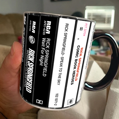 Rick Springfield Albums Cassette Collection Retro Accent Mug