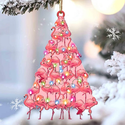 Beautiful Flamingo Acrylic Ornament Christmas - Gift For Christmas