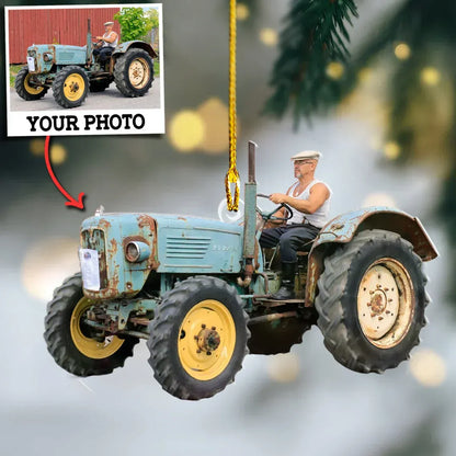 Custom Photo Gifts For Farmers, Christmas Acrylic Ornament