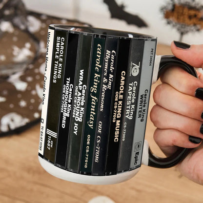 Carole King Albums Cassette Collection Retro Accent Mug