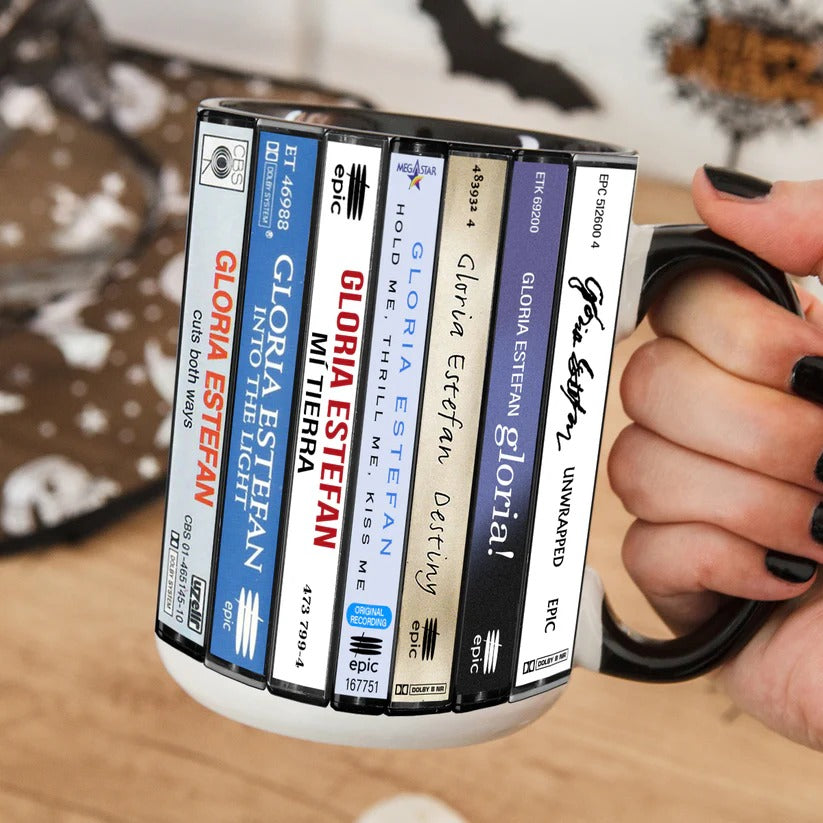 Miami Sound Machine Albums Cassette Collection Retro Accent Mug