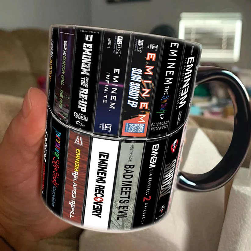 Eminem Albums Cassette Collection Retro Accent Mug