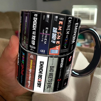 Eminem Albums Cassette Collection Retro Accent Mug