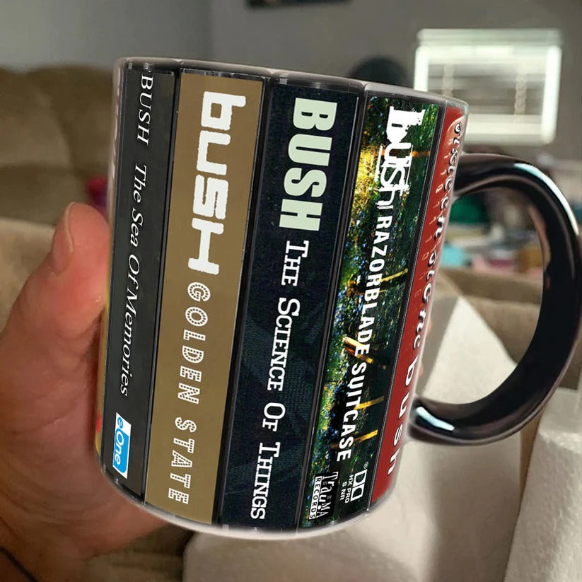 Bush Albums Cassette Collection Retro Accent Mug