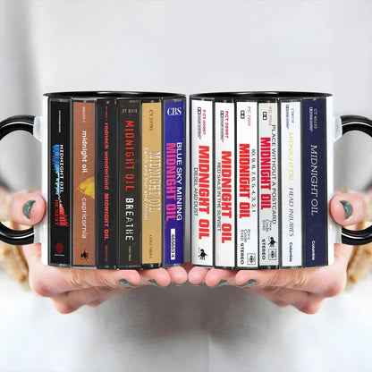 Midnight Oil Albums Cassette Collection Retro Accent Mug