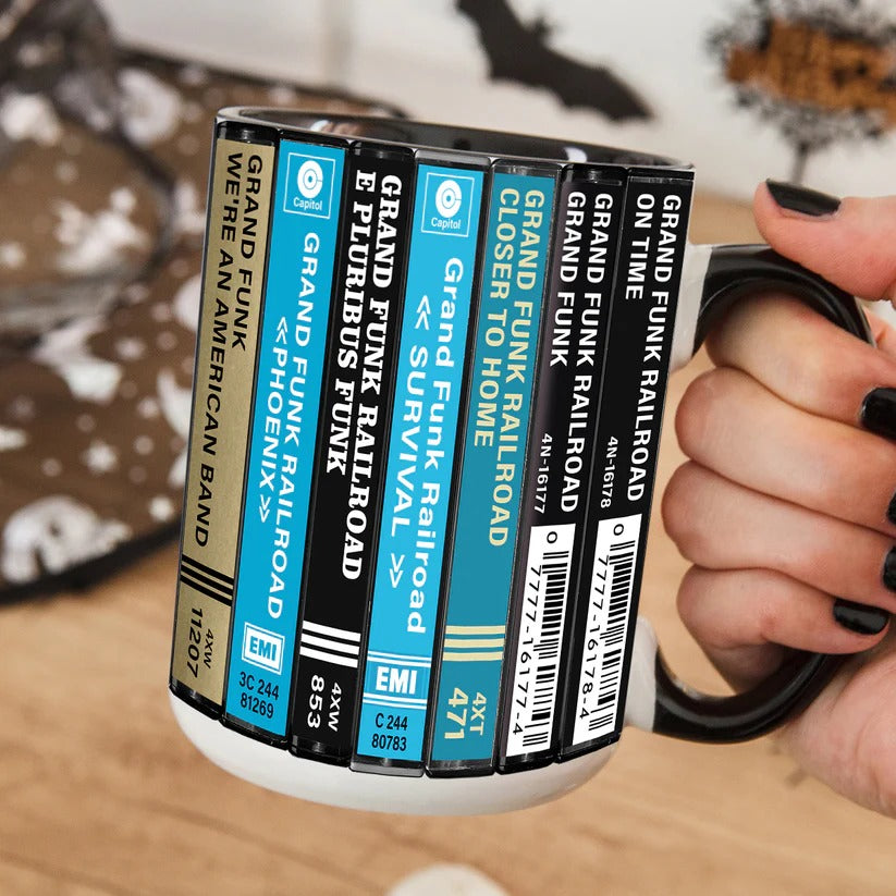 Grand Funk Railroad Albums Cassette Collection Retro Accent Mug