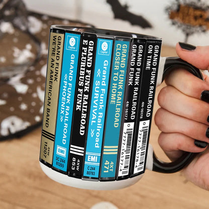 Grand Funk Railroad Albums Cassette Collection Retro Accent Mug