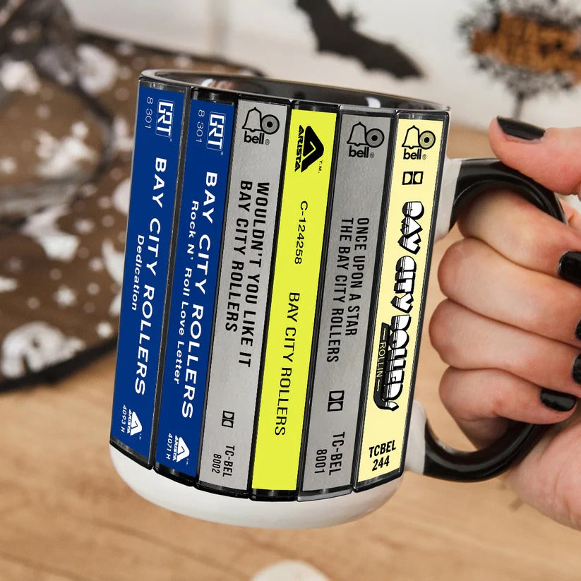 Bay City Rollers Albums Cassette Collection Retro Accent Mug