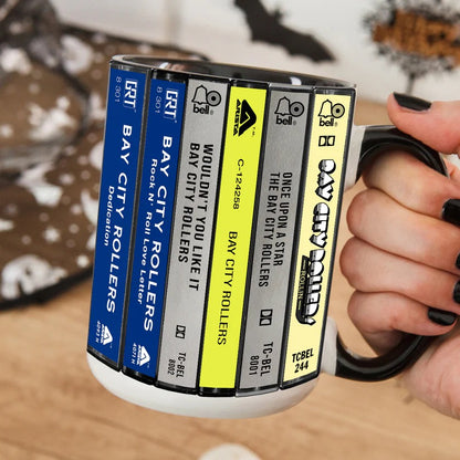 Bay City Rollers Albums Cassette Collection Retro Accent Mug