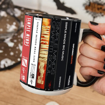 Simple Minds Albums Cassette Collection Retro Accent Mug