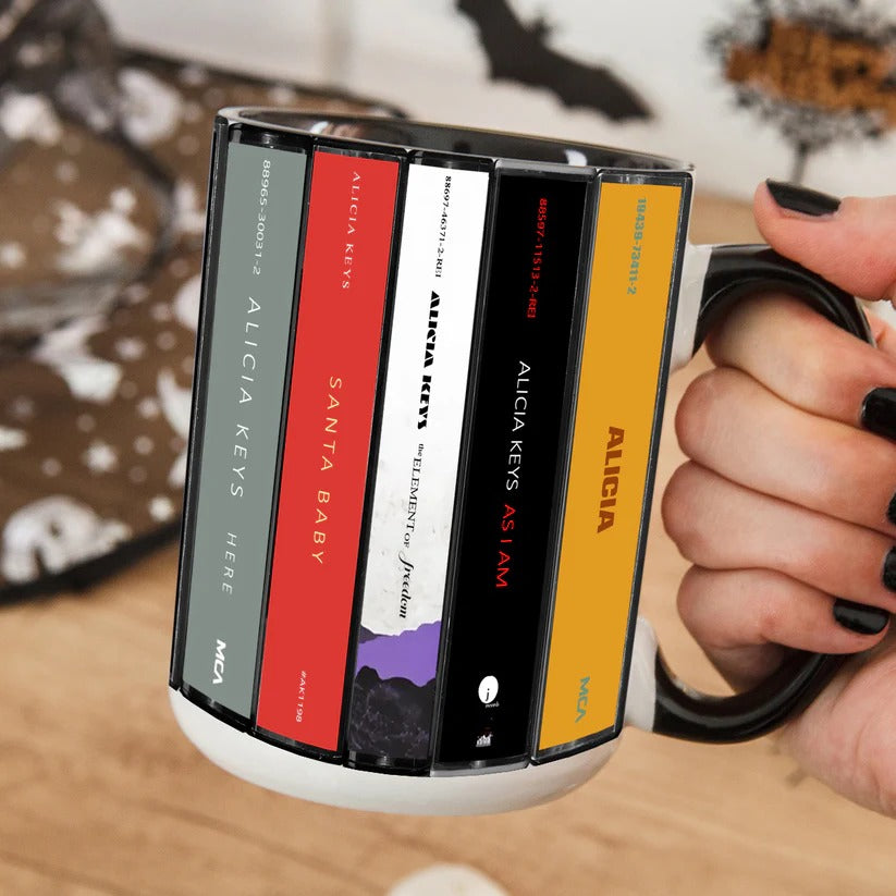 Alicia Keys Albums Cassette Collection Retro Accent Mug