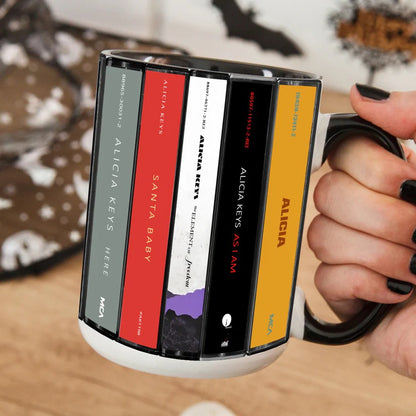 Alicia Keys Albums Cassette Collection Retro Accent Mug