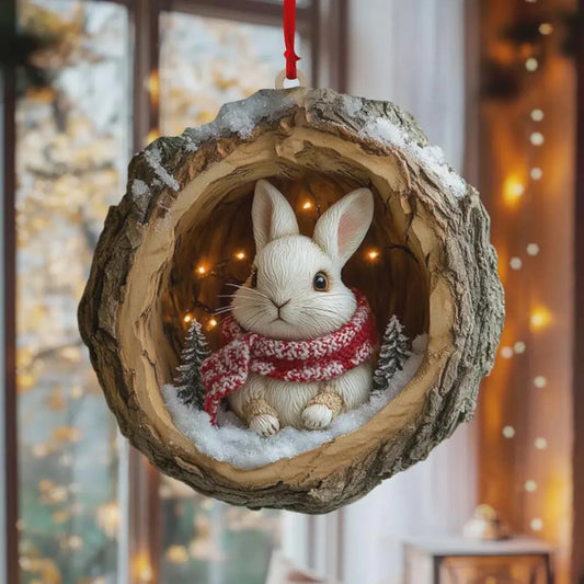 Winter Bunny Ornament - Christmas Gift