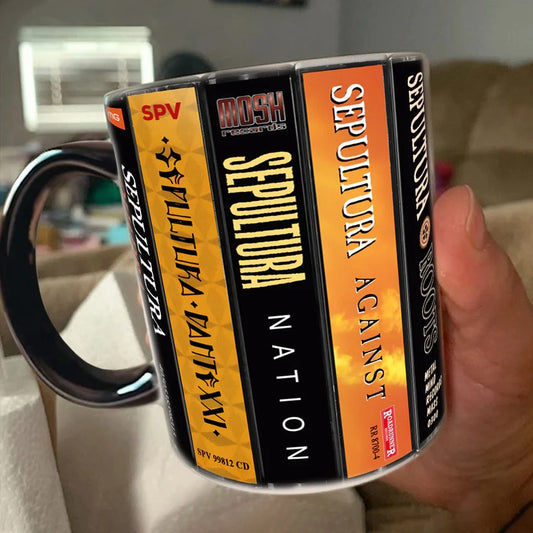 Sepultura Albums Cassette Collection Retro Accent Mug