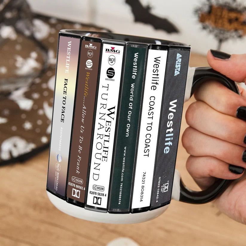 Westlife Albums Cassette Collection Retro Accent Mug