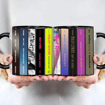 Miley Cyrus Albums Cassette Collection Retro Accent Mug