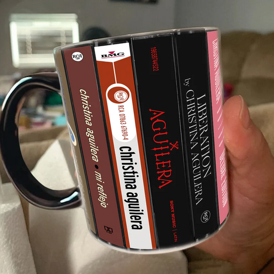 Christina Aguilera Albums Cassette Collection Retro Accent Mug