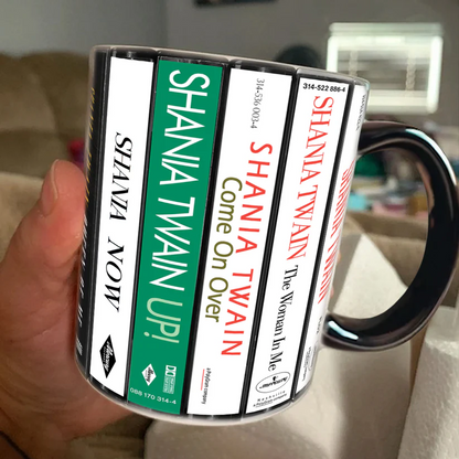 Shania Twain Albums Cassette Collection Retro Accent Mug