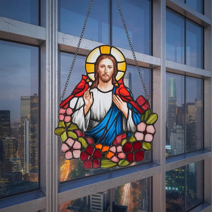 Jesus With Cardinals Acrylic Window