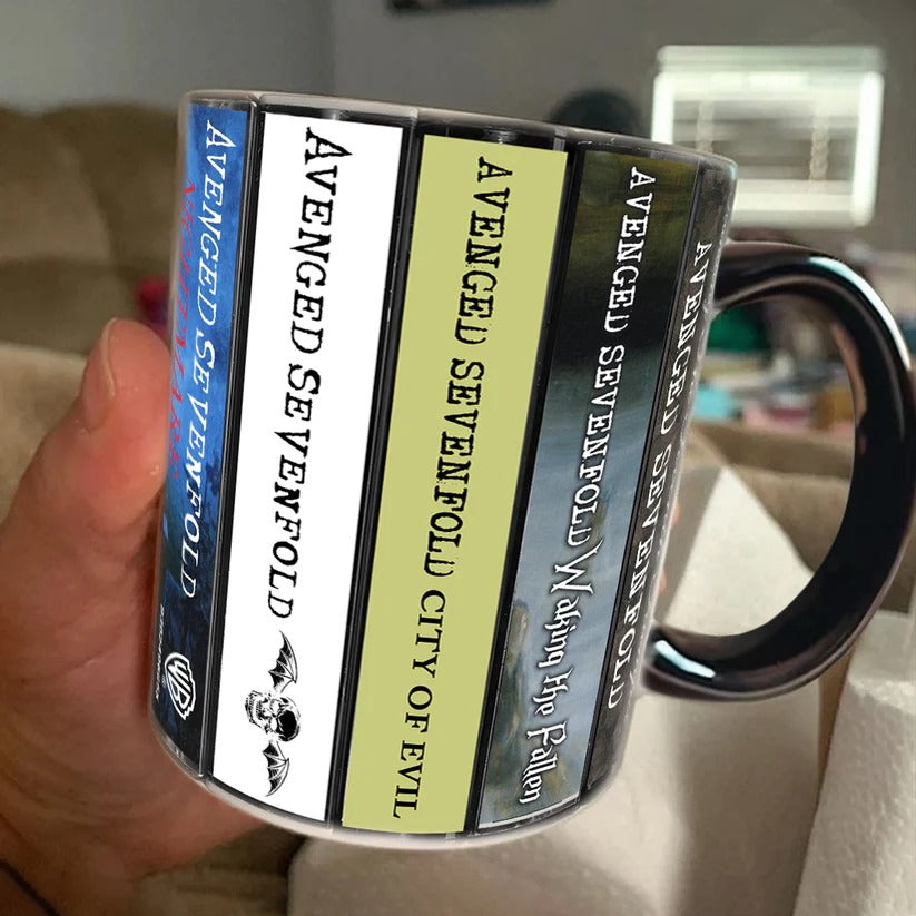 Avenged Sevenfold Albums Cassette Collection Retro Accent Mug