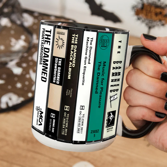 The Damned Albums Cassette Collection Retro Accent Mug
