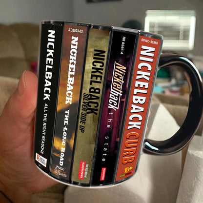 Nickelback Albums Cassette Collection Retro Accent Mug