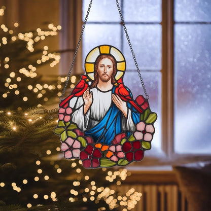 Jesus With Cardinals Acrylic Window