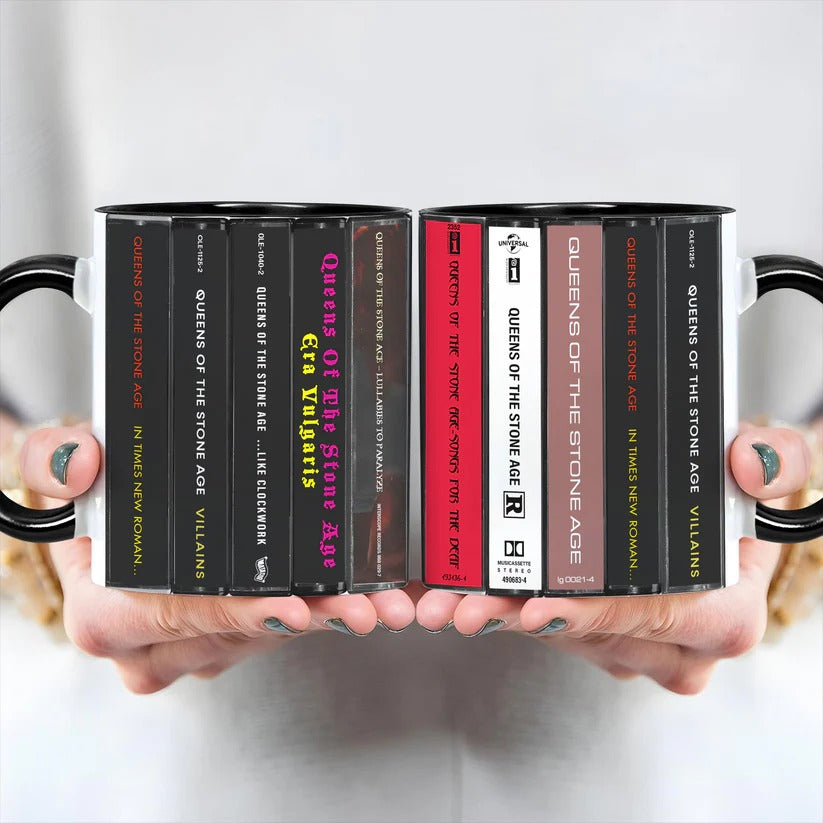 Queens Of The Stone Age Albums Cassette Collection Retro Accent Mug