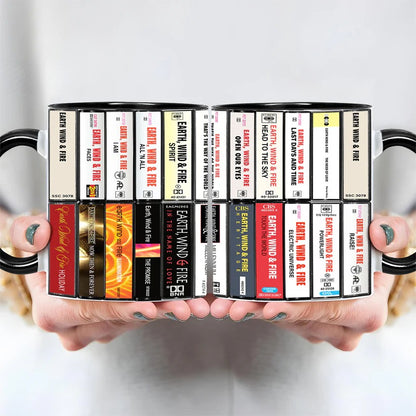Earth, Wind & Fire Albums Cassette Collection Retro Accent Mug