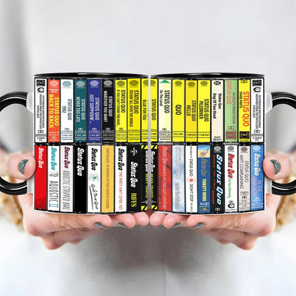 Status Quo Albums Cassette Collection Retro Accent Mug