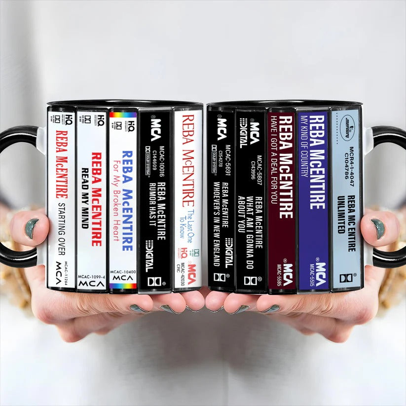 Reba McEntire Albums Cassette Retro Collection Accent Mug
