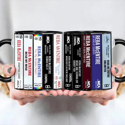 Reba McEntire Albums Cassette Retro Collection Accent Mug