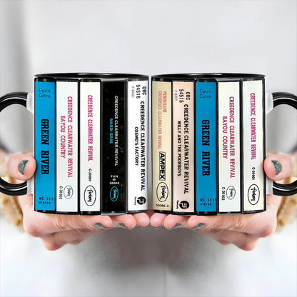 Creedence Clearwater Revival Albums Cassette Collection Retro Accent Mug