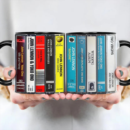 John Lennon Music Cassette Collection Retro Accent Mug