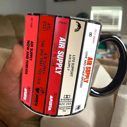 Air Supply Albums Cassette Collection Retro Accent Mug