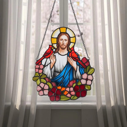 Jesus With Cardinals Acrylic Window