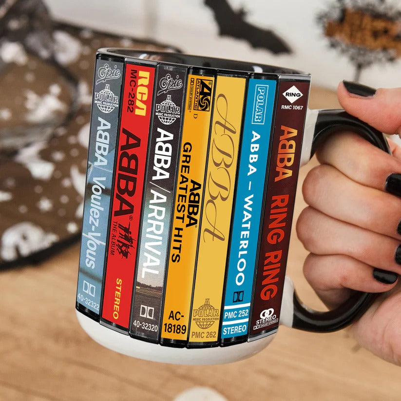 ABBA Albums Cassette Collection Retro Accent Mug