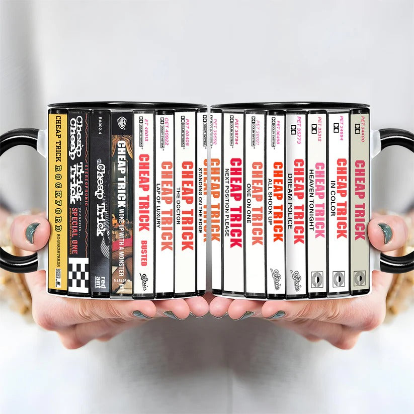 Cheap Trick Albums Cassette Collection Retro Accent Mug