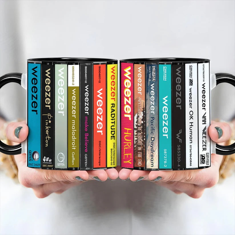 Weezer Albums Cassette Collection Retro Accent Mug