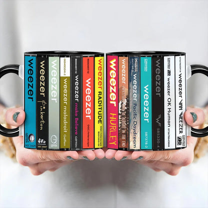 Weezer Albums Cassette Collection Retro Accent Mug