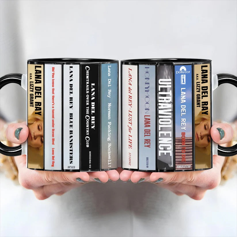 Lana Del Rey Albums Cassette Collection Retro Accent Mug