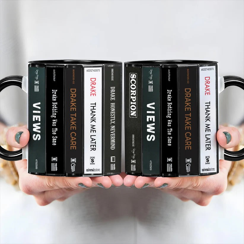 Drake Albums Cassette Collection Retro Accent Mug