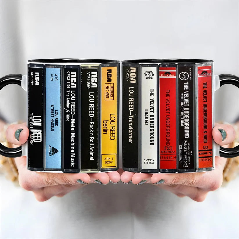 Lou Reed Albums Cassette Retro Collection Accent Mug