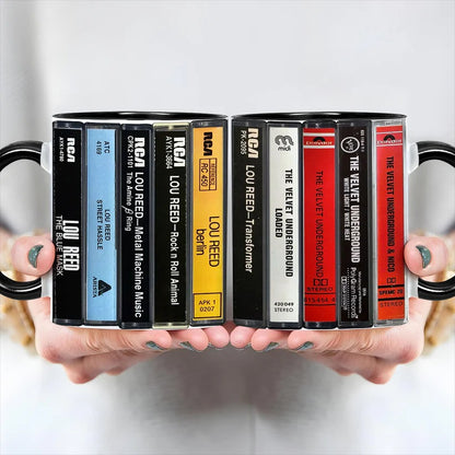 Lou Reed Albums Cassette Retro Collection Accent Mug