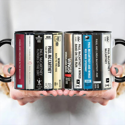 Paul McCartney Albums Cassette Retro Collection Accent Mug