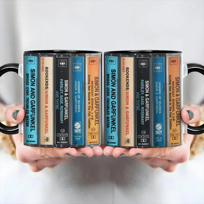 Simon & Garfunkel Albums Cassette Retro Collection Accent Mug