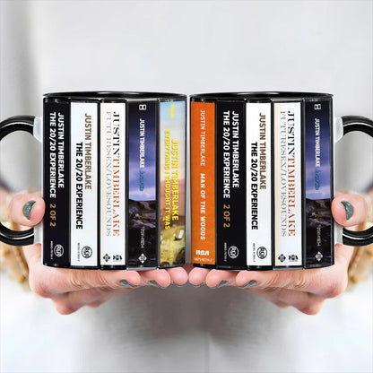 Justin Timberlake Albums Cassette Collection Retro Accent Mug