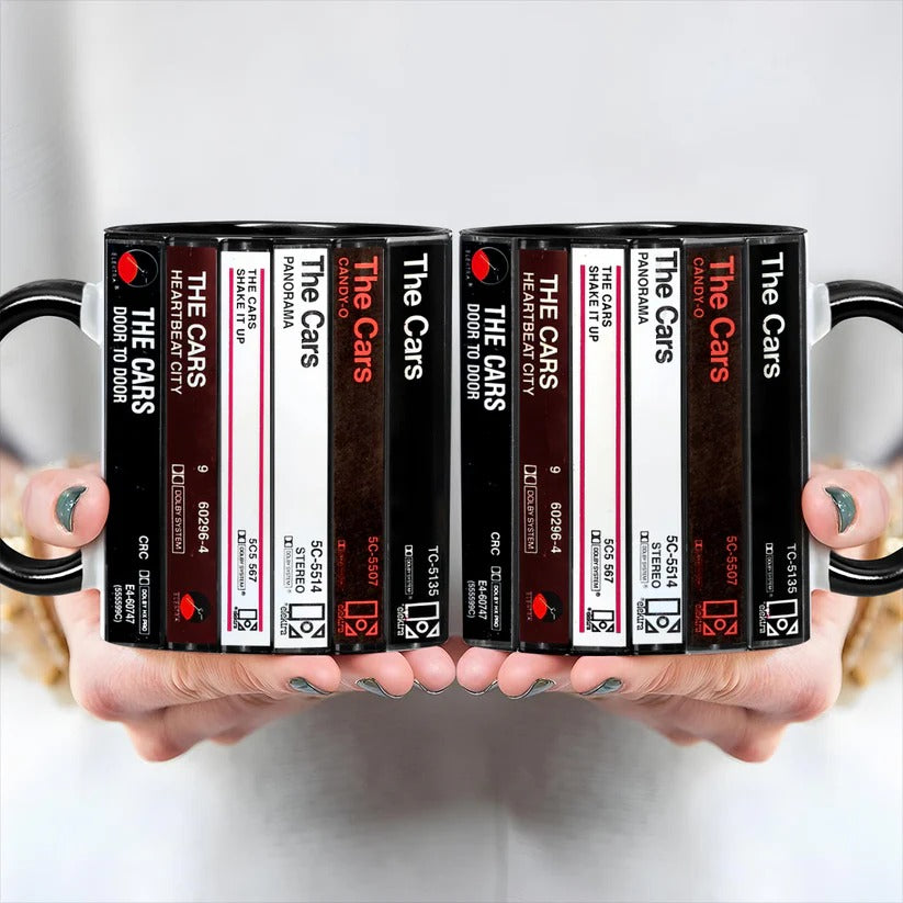 The Cars Albums Cassette Collection Retro Accent Mug