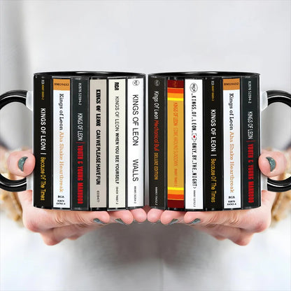 Kings Of Leon Albums Cassette Collection Retro Accent Mug