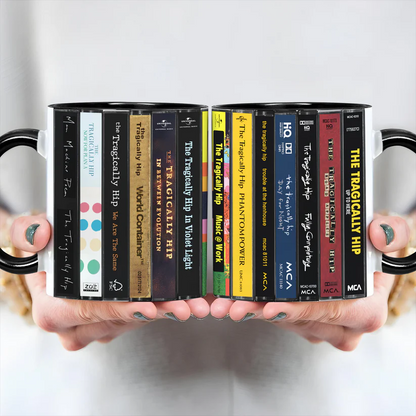 The Tragically Hip Albums Cassette Collection Retro Accent Mug